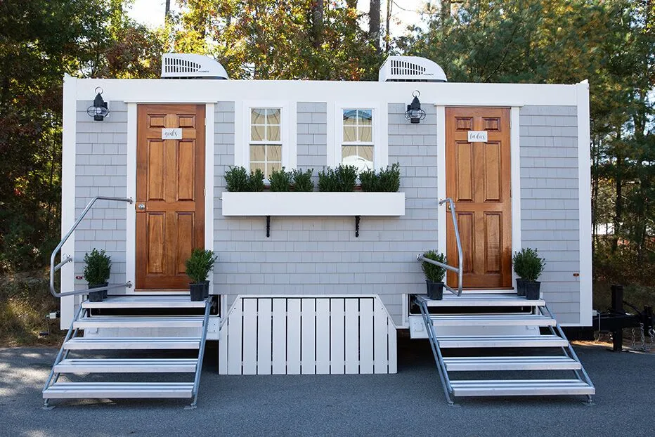 Wedding restroom units discretely staged at a venue in El Centro, California